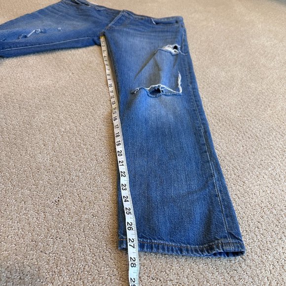 Levi's Jeans 501 CT Crop Taper Boyfriend Button Fly Boho Distress Artsy Size 32 - Picture 7 of 12